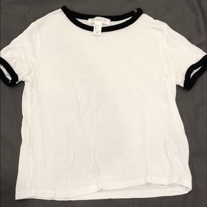 Forever 21 White Ringer Tee